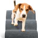 Daphne's Pet Non-Slip Dog Ramp for Couch 23.6"x15.7"x15.7", 3-Step Dog Stairs for Bed, Grey, Polyester Dog Steps for Small Dogs, Puppies, and Seniors
