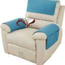 Waterproof Armchair Arm Cover 1 2 3 Seater Headrest Cover for Recliner Chair Anti-Slip Armchair Slipcover with Pockets Organiser Sofa Chair Arm Protector F for Dog, Cat, Pets (Mint Green,1 Seat 3 pc)