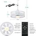 Outdoor Ceiling Fans with Lights and Remote, Waterproof LED Dimmable Ceiling Fan, Reversible, 3CCT, 6 Wind Speeds, White Plug in Ceiling Fan, Farmhouse Boho Hanging Gazebo Fan for Patios Porch Indoor, Large