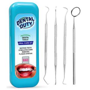 Dental Duty Dental Tools, Dental Pick for Teeth Cleaning Tools Plaque Remover for Teeth with Teeth Cleaning Kit - Stainless Steel Dental Mirror for Teeth, Scraper and Scaler, (Aqua)