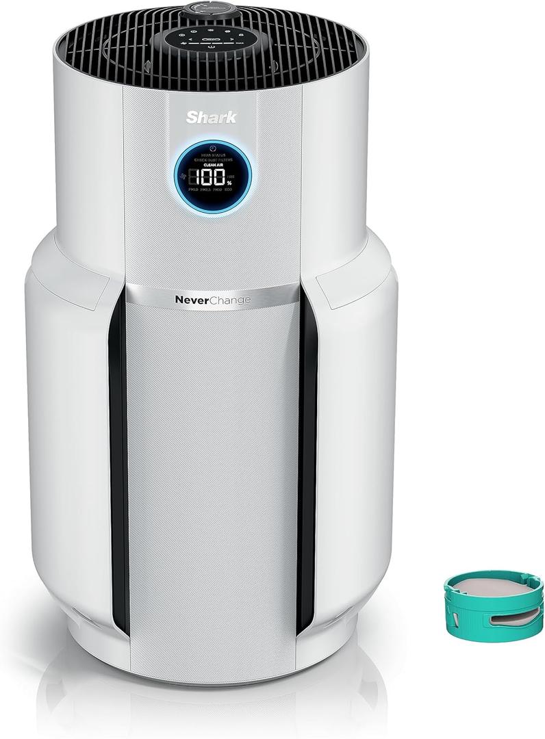 Shark Air Purifier with NeverChange Air Filter Technology, 5 Year HEPA Filter, Covers 1400 Sq. ft, Odor Neutralizer and Clean Sense Technology, Removes 99.98% of Dust & Allergens, HP302,(White)