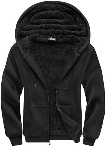 SCODI Hoodies for Men Heavyweight Fleece Sweatshirt - Full Zip Up Thick Sherpa Lined Hooded Sweatshirts,3XL