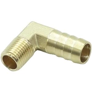 2 Pcs Brass Hose Barb Fitting 90 Degree Elbow Adapter 1/2" Barb x 1/4 NPT Male Pipe