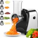 Nictemaw Electric Cheese Grater, 250W 5-in-1 Professional Cheese Grater Electric Vegetable Slicer, Electric Slicer Shredder for Veggies, Carrots, Carrot, Potatoes