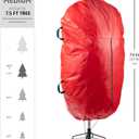 2 x ZOBER Upright Christmas Tree Storage Bag With Drawstring Hem- Fits 7.5 Ft Trees - Plastic, Waterproof Christmas Tree Bag For Storage Box For Xmas - Strong, Durable Handles - Red