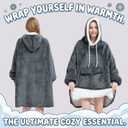 Qeils Wearable Blanket Hoodie for Women, Comfy Sherpa Sweatshirt Blanket as Birthday Christmas Gifts, Oversized Pullover Jacket Blanket Hoodie for Adult (Dark Grey, Adult)