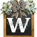 16'' Personalized Last Name Welcome Sign, Door Wreaths for Front Door Outside, Spring Wreath for Front Door Decor, Farmhouse New Home Gifts for Home (W)