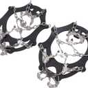 Ice Cleats with 19 Steel Spikes, TPE Material, XL Size, Black, for Hiking and Mountaineering