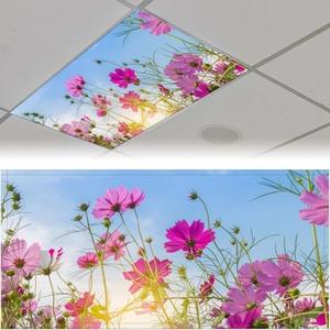 2PCs Magnetic Light Covers for Classroom, School, Home or Office - Decor Filters, 4x2Feet Flower