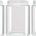 Silicook Clear Plastic Jar, Set of 3 - Square Shaped, Transparent, Food Storage Container, Kitchen & Household Organization for Dry goods, Spices, Vegetables, Ingredients and More (M)