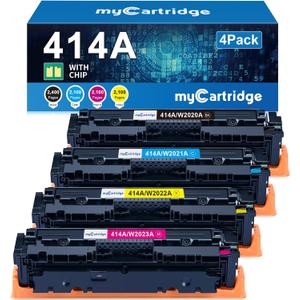414A Toner Cartridges 4 Pack (with Chip) Compatible Replacement for HP 414A 414X for Color Laserjet Pro MFP M479fdw M479fdn M479dw Pro M454dw M454dn M479 M454 Printer Ink W2020A W2020X High Yield