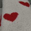 Valentine's Day Knitted Throw Blanket 50 x 60 Inch Double Sided Reversible Red Heart Blanket Red and White Love Decor Fluffy Microfiber for Wedding Anniversary Party Gift Bed Sofa Chair
