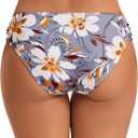 Women's Bathing Suit Bottoms Full Coverage Ruched Bikini Tankini Bottom Swimsuit Brief (Gray, XL)