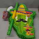 Lenwen Mexico Cactus Piata 16x12x3 Inch Cactus Piata with Stick Blindfold and Confetti Pepper Piata with Mexico Hat Cinco De Mayo Fiesta Red Chili Piata for Party Game