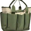Garden Tool Bag, Garden Tote Bag With 8 Pockets, Canvas Garden Tool Storage Bags, Heavy-duty Large Organizer Bag for Garden Tool Kit, Gardening Organizer for women Men Indoor and Outdoor Gardening