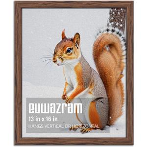 Rustic Walnut 13x16 Frame - Single Frame, 13 x 16 Poster Frame for Artwork, Puzzles, Photos and Movie Posters Picture Frames