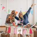 Bow Pink 1/2 Birthday Decorations,Bow Crown with High Chair Banner and Cake Plate,Half Birthday Party Decoration For Girl Baby Shower (White)