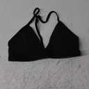 YEOREO Sports Bras for Women Strappy Padded Halter Ericie Open Back Light Impact Deep V Neck Yoga Workout Gym Tops (Medium, Black)