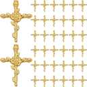 Cunno 36 Pcs Christian Cross Lapel Pins Easter Christian Faith Pins in Bulk for Women Men Small Easter Cross Jesus Enamel Brooch Blessed Pin Badge Religious Gift for Church Backpack Clothes