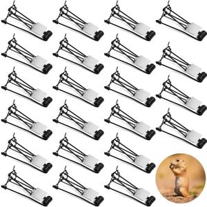 Qualirey 24 Pcs Outdoor Gopher Trap Easy Set Mole Trap Weather Resistant Gopher Killer Vole Killer for Lawn Garden Farm (Black)