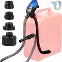 Orion Motor Tech Fuel Transfer Pump, 3.2GPM Electric Gas Can Pump, 51" Hose Auto-Shutoff Nozzle, USB-C & AA Battery (NO BATTERIES INCLUDED) Powered, 4 Adapters for Gasoline, Diesel, Kerosene, Blue