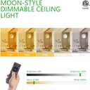 15in Dimmable Moon Ceiling Light Fixture 42W with Remote, 2700K-5000K Dimmable Flush Mount Kids Ceiling Lighting, 120V Wall Mount Moon Lamp for Kids Room, Bedroom, Study Room, Aisle, ETL Listed