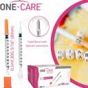 ONE-CARE Syringes 0.5ml/cc, 30G x 5/16"(8mm), Orange Cap, 100/bx
