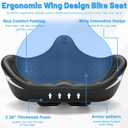 CDYWD Oversized Bike Seat for Men & Women Comfort, Extra Wide Bicycle Seat Cushion, Comfortable Wing Padded, Large Replacement Saddle for Peloton, Stationary Exercise Bike, Ebike, Cruiser, City Bike