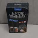 Gravity Electric Salt and Pepper Grinder Set White Elephant Gifts for Women Who Have Everything Grilling Men Kitchen Gadgets Housewarming Holiday Cooking Adults Idea Battery Operated Shakers Automatic (Black)