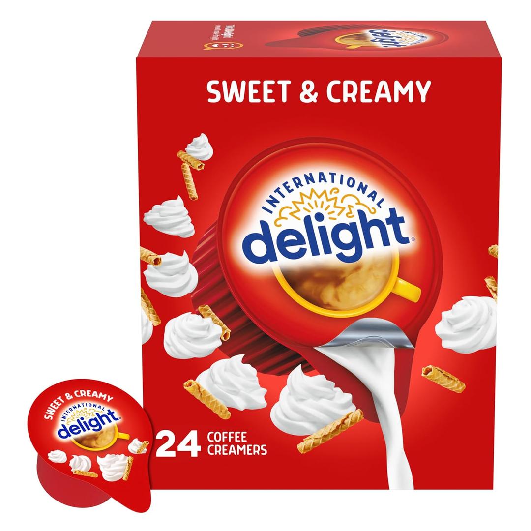 International Delight Creamer Singles, Sweet & Creamy, 24 Count (EXP 02/05/27)