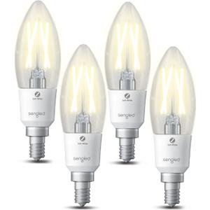 Sengled Zigbee Smart Light Bulbs, Smart Hub Required, Work with SmartThings and Echo with Built-in Hub, Voice Control with Alexa and Google Home, Soft White B11 Candelabra Light Bulbs 4 pcs