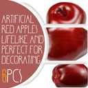 Lorigun Artificial Apples Fake Fruits Red Delicious Apples for Decoration, Decorative Fruit, Faux Big Red Apple 6 Pcs