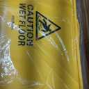 Mind Reader Mop and Bucket Set with Wringer, Mop Included, 5.5 Gallon Cleaning System with Wheels, Upward Press Wringer, Small Mop Compatible (Yellow)