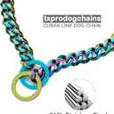 Dog Chain Collars for Dogs Chew Proof Dog Collar, 15mm Thick Color Chain Dog Collar Heavy Duty Stainless Steel Metal Cuban Link Dog Collar for Small Medium Large Dogs (10" ( for Head Circumference 8" to 9.5"))
