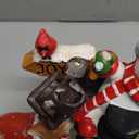 Wonderjune Christmas Snowman Table Decoration Lighted Snowman Figurine with Lamppost Lantern Tabletop Resin Collectibles Batteries Operated Xmas Statues Centerpiece Festive Gift Indoor Home