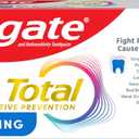 Colgate Total Whitening Toothpaste Paste, 5.1 oz, 2 Pack, Fluoride Antibacterial for Plaque, Gingivitis, Sensitivity, Stain Removal, Clinically Proven, Mint, Exp 2027