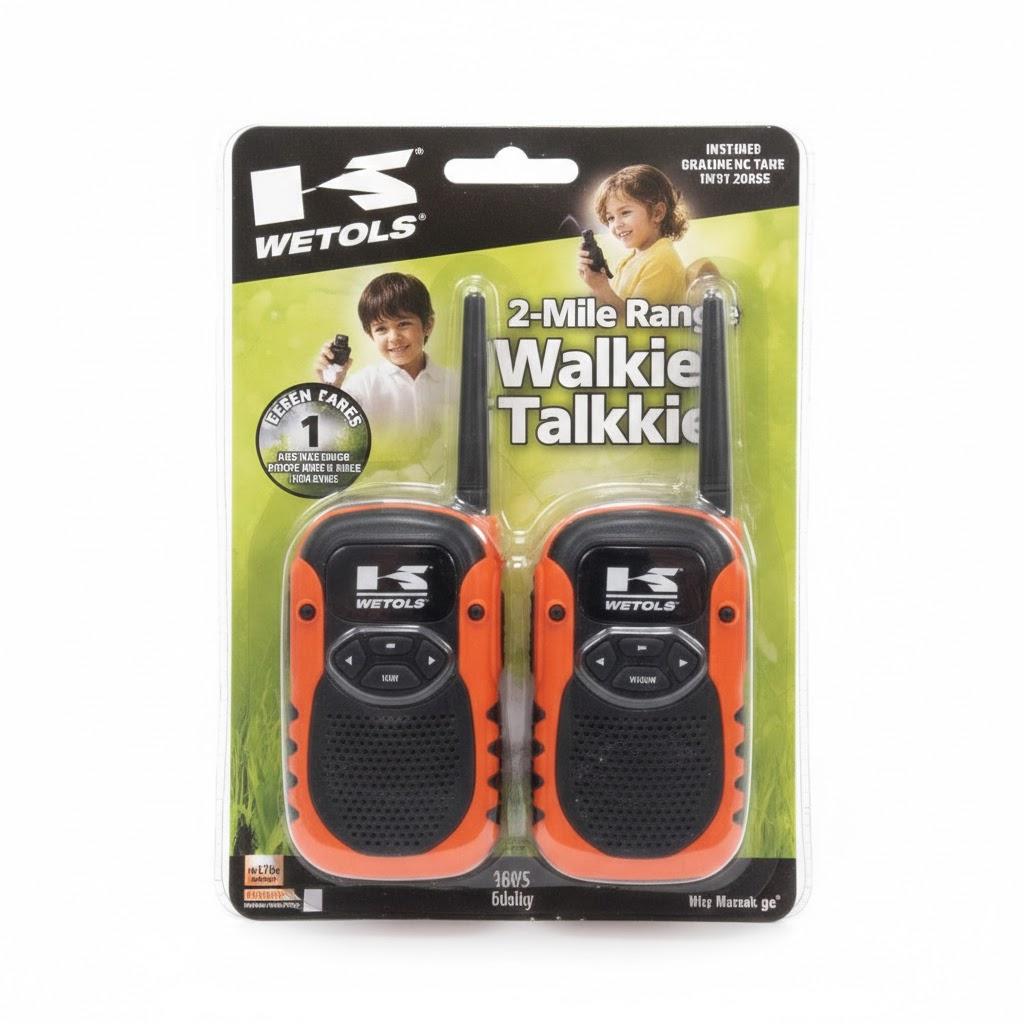 New, sealed Kidztoyz Kawasaki Sports 200 Walkie Talkies with belt clip & signal!