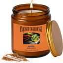 Leather Candles for Home Scented, 8oz Natural Soy Wax Masculine Scents Jar Candle Gifts for Men, Friends, Teacher, Relaxation & Stress Relief, 40H Long Burning