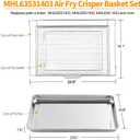 Upgraded LRAL302S LRAL303S Air Fryer Basket and Tray Replacement for LG Air Fryer Tray 304 Stainless Steel LG Stove Oven Parts Air Fry Basket Drip Pan Oven Airfryer Tray Rack1 Set