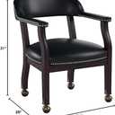 Boss Captains Chair In Black Vinyl W/ Casters