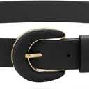 WHIPPY Women's Leather Belts for Jeans Pants Dress Black Leather Belts for Women Casual Fashion Ladies Waist Belts