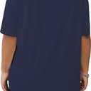 Women's Plus Size 4th of July Tops USA Shirt Memorial Day Red White and Blue Patriotic Shirts American Flag Graphic Tees (Blue-3,4XL) (Blue)