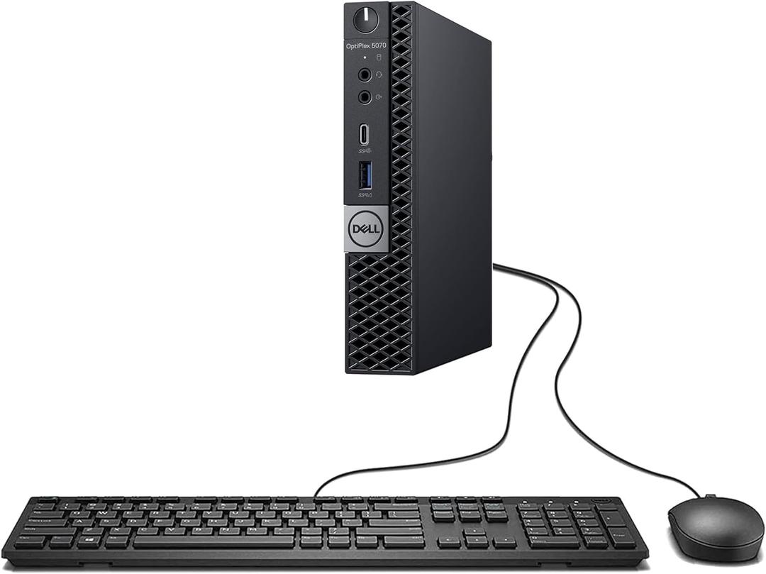 Dell OptiPlex 5070 Mini Desktop Computer, 9th Gen Intel Core i3-9100T Processor up to 3.7GHz Micro PC, 16GB DDR4 RAM, 512GB SSD, Wi-Fi, Keyboard & Mouse, Windows 11 Pro