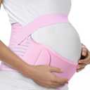 FITTOO Maternity Belt Back Support Belly Band Pregnancy Belt Support Brace Abdominal Binder Waist Support Pink XXL