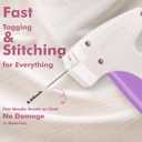 Stitch Gun for Clothes, Portable Handheld Tagging Gun for Clothing, Stitch Quick Clothing Fixer Includes 2500 Black Fasteners & 2500 White Fasteners with 6 Needles, White