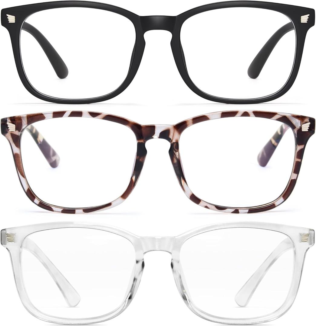 CCVOO Reading Glasses for Women/Men, Eyeglasses, Blue Light Readers for Women/Men, Computer Eye Glasses, Cheaters (C 3 Pack Mix)
