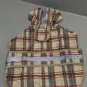 KOOLTAIL Dog Raincoat Hooded Slicker Poncho with Leash Hole, Raincoat for Small Medium Dogs, Waterproof Doggie Rain Jacket with Reflective Strip, Adjustable Breathable Plaid Puppy Rainwear, Beige S (Small (Pack of 1))