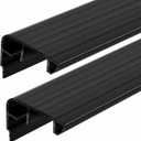 Pangda 2 Pcs 48 L Fixed Vinyl Sill Cap 1-5/32 Inches High Exterior Door Threshold Seal Replacement for Residential Door Trim-to-fit Fixed Vinyl Sill for Residential Entry Waterproof(Black)