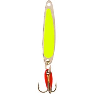 2-1/4-Inch Swedish Pimple Ice Fishing Hook, 1 Piece, White Pearl (Yellow Nickel)