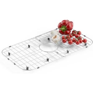 Sink Protector Stainless Steel 26" x 14" Rectangular Extra Large Sink Grid for Kitchen Sink Bottom, Rust-Resistant Drainage Rack with Scratch Prevention Centered Drain